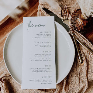 Simple Wedding Reception Party Formal Dinner Menu