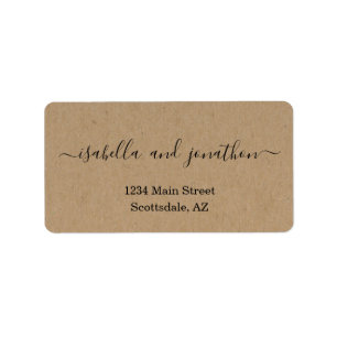 Simple Wedding Return Address Labels - Kraft