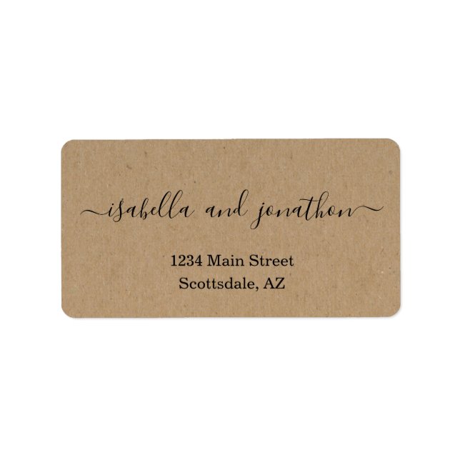 Simple Wedding Return Address Labels - Kraft (Front)