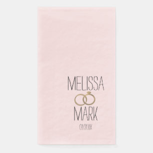 Simple Wedding Ring Faux Gold Rings Pink Napkin