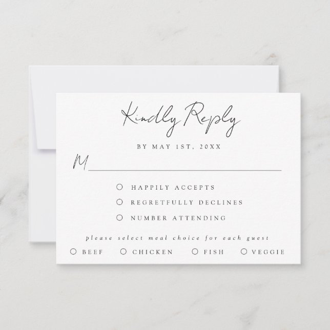 Simple Wedding RSVP Card (Front)