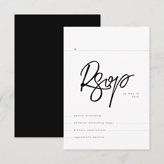 Simple Wedding RSVP Enclosure Card (Front/Back)