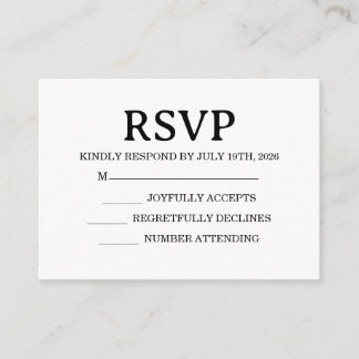 Simple Wedding RSVP Enclosure Card