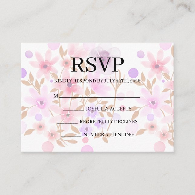 Simple Wedding RSVP Enclosure Card (Front)