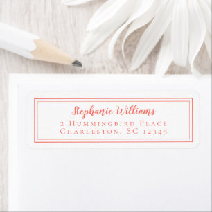 Simple Wedding RSVP Modern Minimalist Coral White