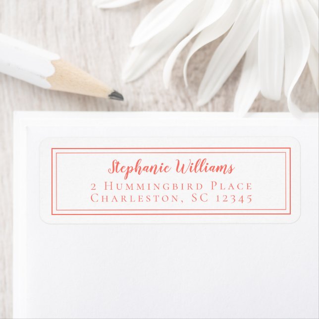 Simple Wedding RSVP Modern Minimalist Coral White (Insitu)