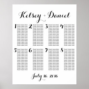 Simple Wedding Seating Chart - fewer tables