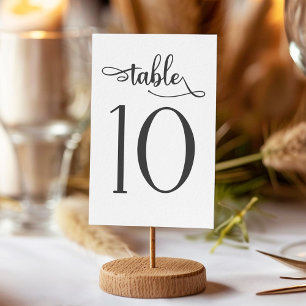 Simple wedding sign  3.5x5 table number   Table 10