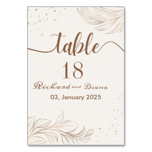 Simple Wedding Table  Number