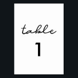 Simple wedding table number card<br><div class="desc">A very simple and elegant typography that will suit your chic wedding! Fully customizable colours.</div>