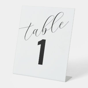 Simple Wedding Table Number Seating Chart Cards Pedestal Sign