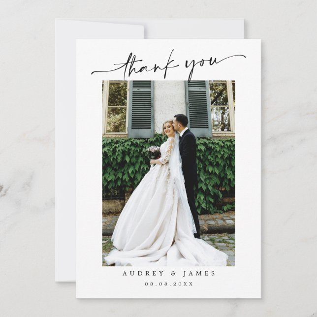 Simple Wedding Thank You Message Card (Front)