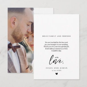 Simple Wedding Thank You Script Message Modern Card
