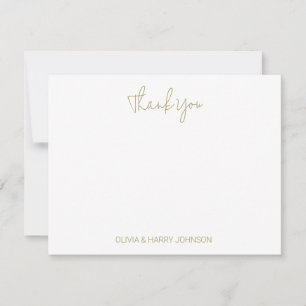 Simple Wedding Thank You White Flat Note Card