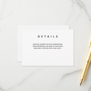 Simple Wedding Typography Details Enclosure Card