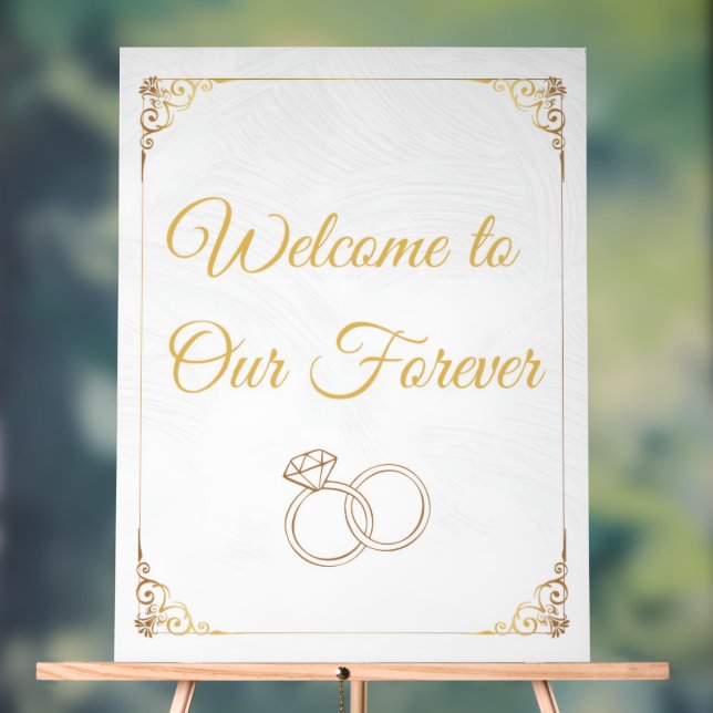 Simple Wedding Welcome Acrylic Sign (Neutral)