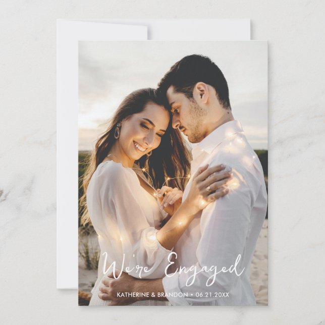 Simple Wedding We're Engaged To Be Married Photo  Invitation (Front)
