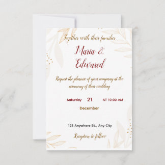 Simple Weeding Invitation
