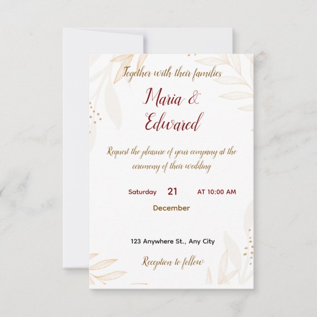 Simple Weeding Invitation (Front)