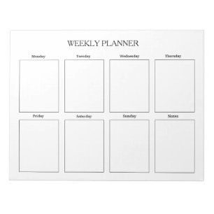 Simple  Weekly Planner Custom Notepad