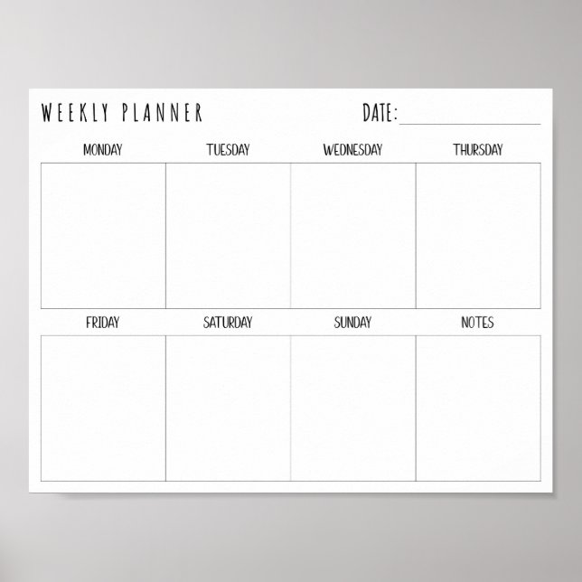 Simple Weekly Planner Poster (Front)