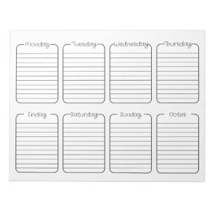 Simple Weekly Planner White Tear Away Calendar Notepad