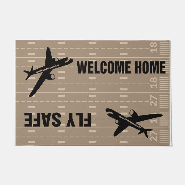 Simple Welcome Doormat, Airplane Mat (Front)
