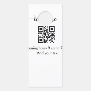 Simple welcome opening welcome barcode QR add name Door Hanger