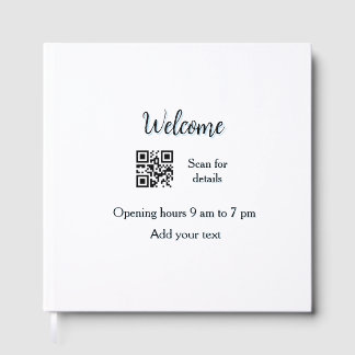 Simple welcome opening welcome barcode QR add name Guest Book