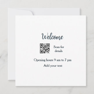 Simple welcome opening welcome barcode QR add name Invitation