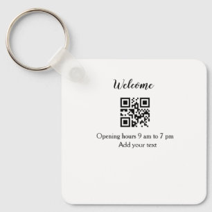 Simple welcome opening welcome barcode QR add name Keychain
