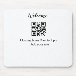 Simple welcome opening welcome barcode QR add name Mouse Pad