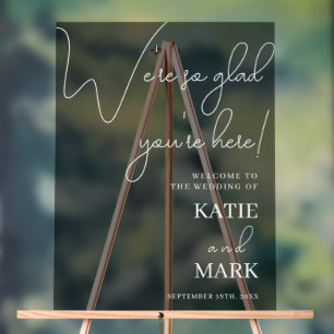 Simple Welcome To Our Wedding Frosted Black Acrylic Sign