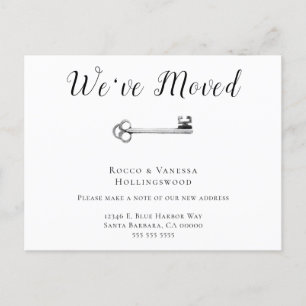 Simple We've Moved Key Moving Announcement Postcard