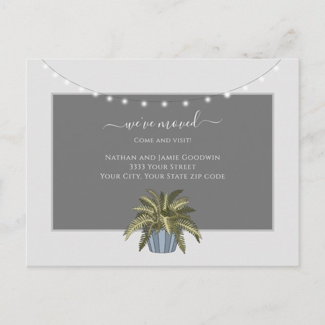 Simple We've Moved New Home Script Announcement Postcard (Front)