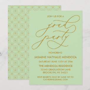 SIMPLE WHIMSICAL CALLIGRAPHY GRADUATION INVITATION