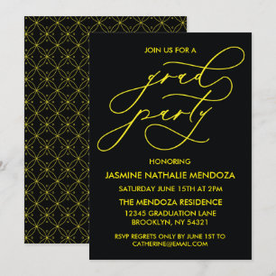 SIMPLE WHIMSICAL CALLIGRAPHY GRADUATION INVITATION