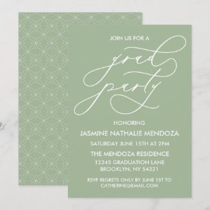 SIMPLE WHIMSICAL CALLIGRAPHY GRADUATION INVITATION
