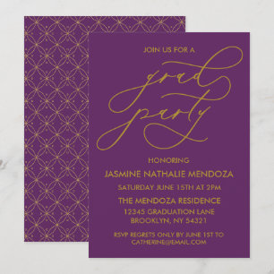 SIMPLE WHIMSICAL CALLIGRAPHY GRADUATION INVITATION