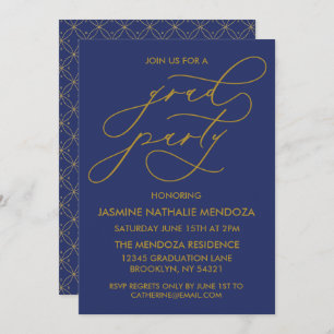 SIMPLE WHIMSICAL CALLIGRAPHY GRADUATION INVITATION