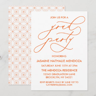 SIMPLE WHIMSICAL CALLIGRAPHY GRADUATION INVITATION