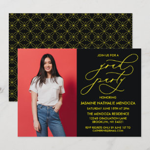 SIMPLE WHIMSICAL CALLIGRAPHY GRADUATION INVITATION