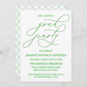 SIMPLE WHIMSICAL CALLIGRAPHY GRADUATION INVITATION