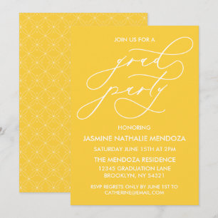 SIMPLE WHIMSICAL CALLIGRAPHY GRADUATION INVITATION