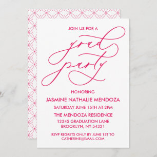 SIMPLE WHIMSICAL CALLIGRAPHY GRADUATION INVITATION