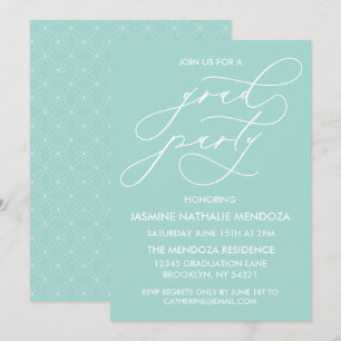 SIMPLE WHIMSICAL CALLIGRAPHY GRADUATION INVITATION