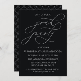 SIMPLE WHIMSICAL CALLIGRAPHY GRADUATION INVITATION