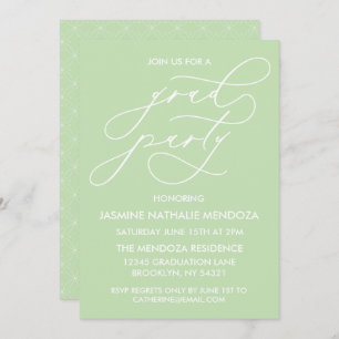 SIMPLE WHIMSICAL CALLIGRAPHY GRADUATION INVITATION
