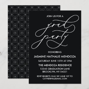 SIMPLE WHIMSICAL CALLIGRAPHY GRADUATION INVITATION