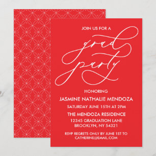 SIMPLE WHIMSICAL CALLIGRAPHY GRADUATION INVITATION